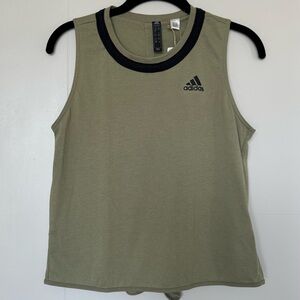 Adidas Green Women's Club Knot Tank Top with Black Trim